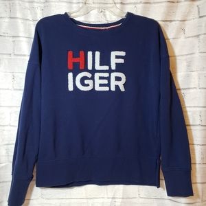 Tommy Hilfiger Navy blue cropped pullon sweatshirt